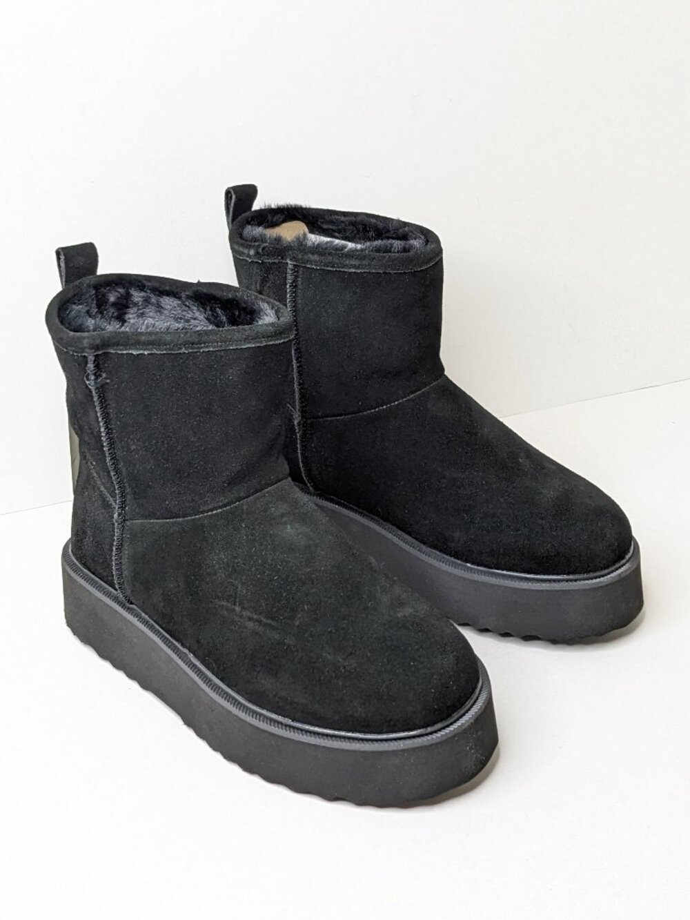 BCTEX Platform Winter Ankle Boots Black Women's 7
